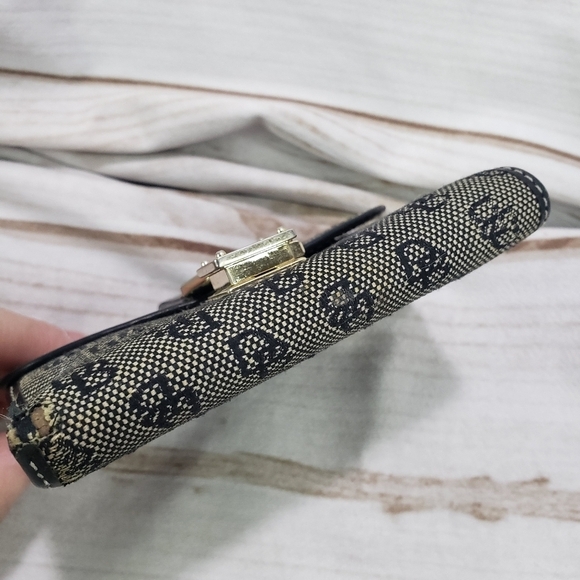 Douney & Bourke Signature 1975 Canvas Leather Trim Wallet Black Tan Vintage - Picture 7 of 16